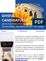 Ghidul Candidatului Inscriere Online Admitere UDJG PDF