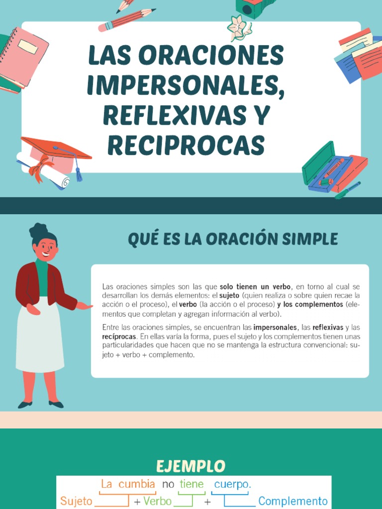 Las Oraciones Impersonales, Reflexivas y Reciprocas PDF | PDF