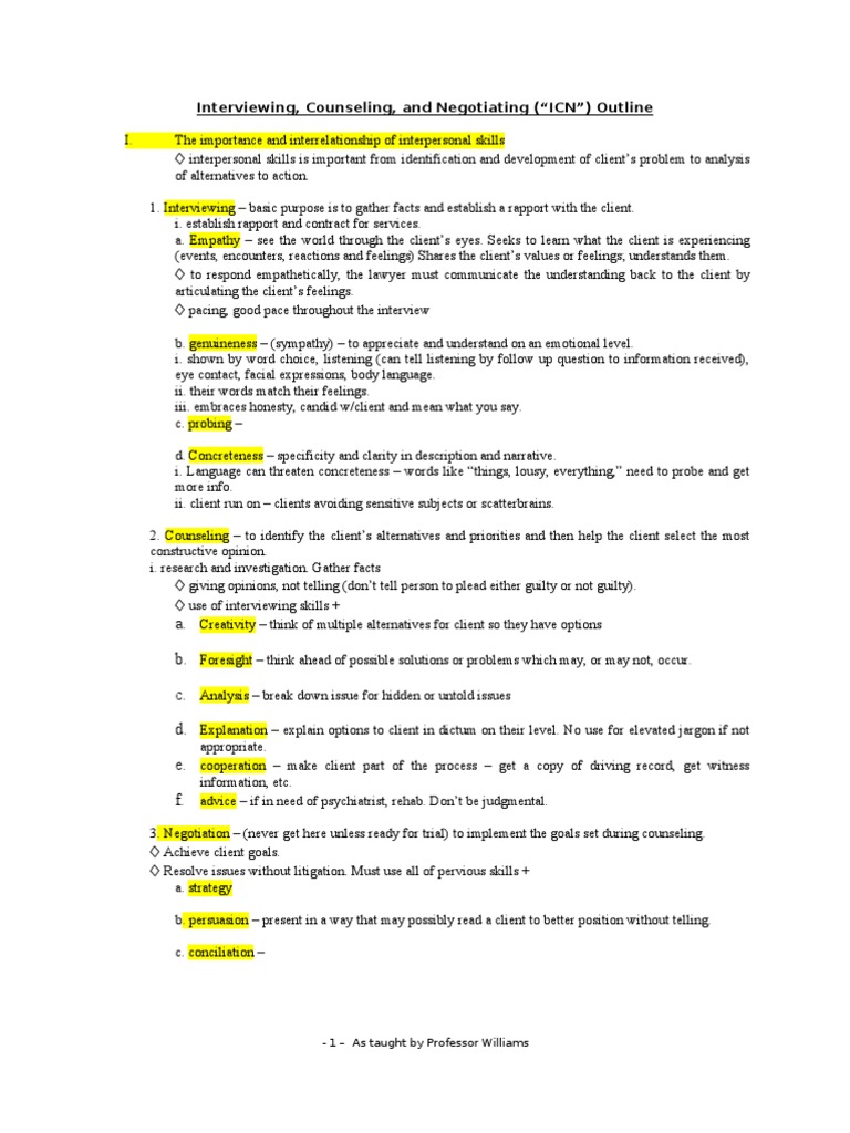 Legal Letters Outline PDF Id Negotiation