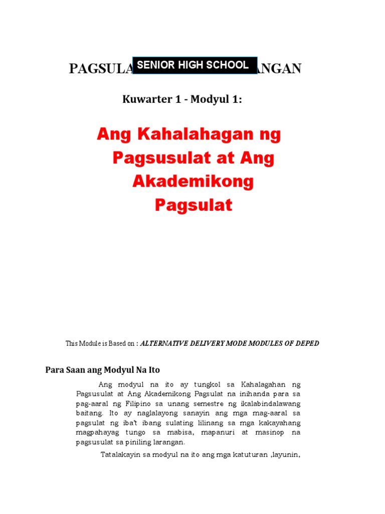 Pagsulat Sa Piling Larangan 12 W11 Pdf
