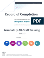 Mandatory Staff Training