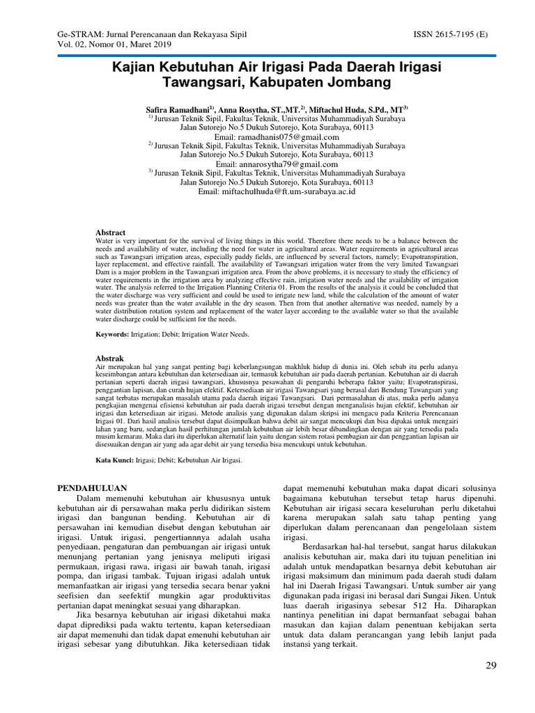 Pengelolaan Sumber Daya Air untuk Kebutuhan Irigasi Desa Tanjungsari