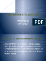 Environmental Analysis: Presented by Nidhi Singh