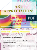 GE 5 - Art Appreciation Lesson 2. Art Appreciation Creativity, Imagination, and Expression