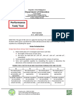 Performance Task/ Test Materials: Department of Education