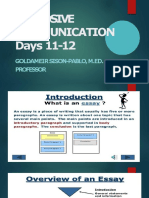 Purposive Communication Days 11-12: Goldameir Sison-Pablo, M.Ed. Professor