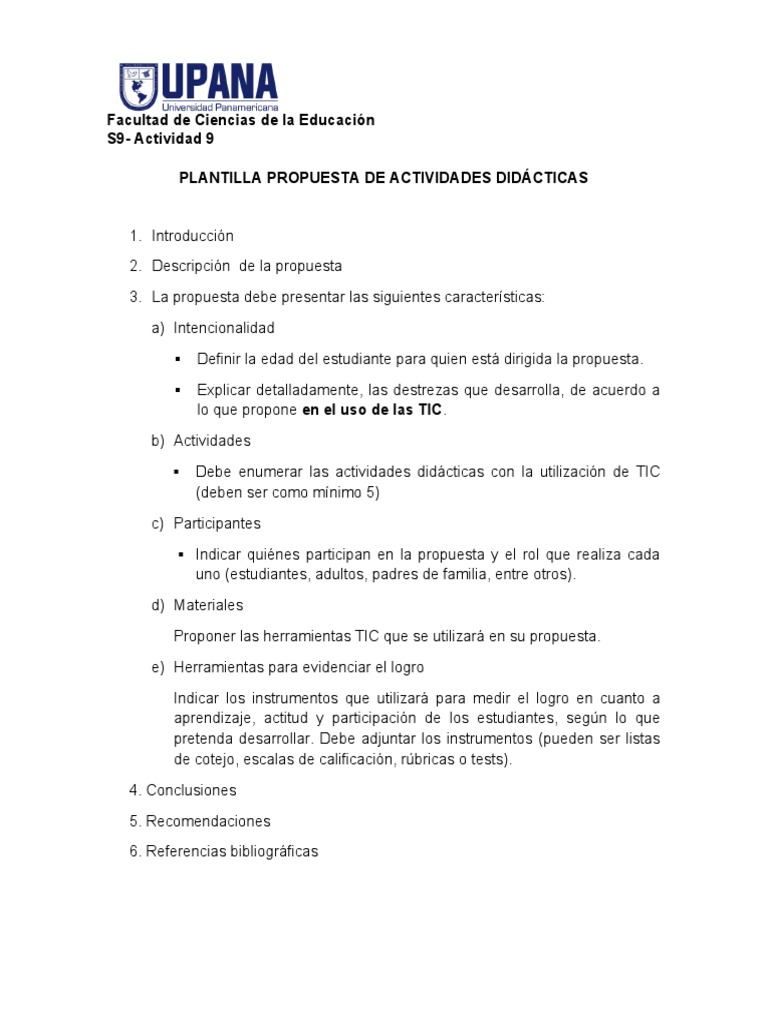 Plantilla de Propuesta Didáctica | PDF