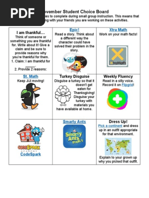 november student choice board