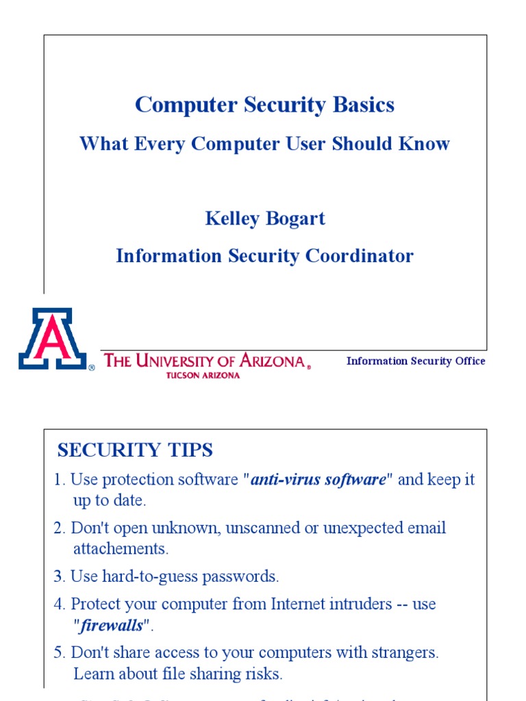 Essential Computer Security Tips | PDF | Computer Virus | Password