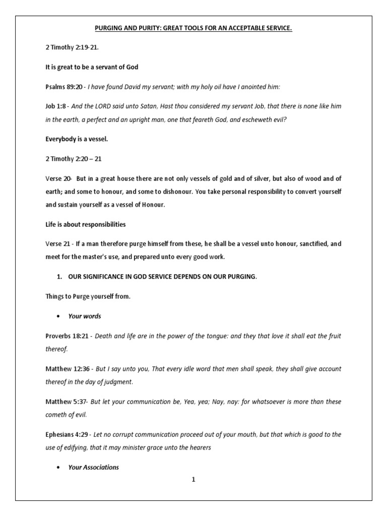 Purging for Acceptable Service to God | PDF | God | Epistle To The Romans