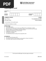 Cambridge O Level: Combined Science 5129/02