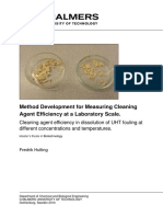 Method Development For Measuring Cleaning Agent Efficiency at A Laboratory Scale.