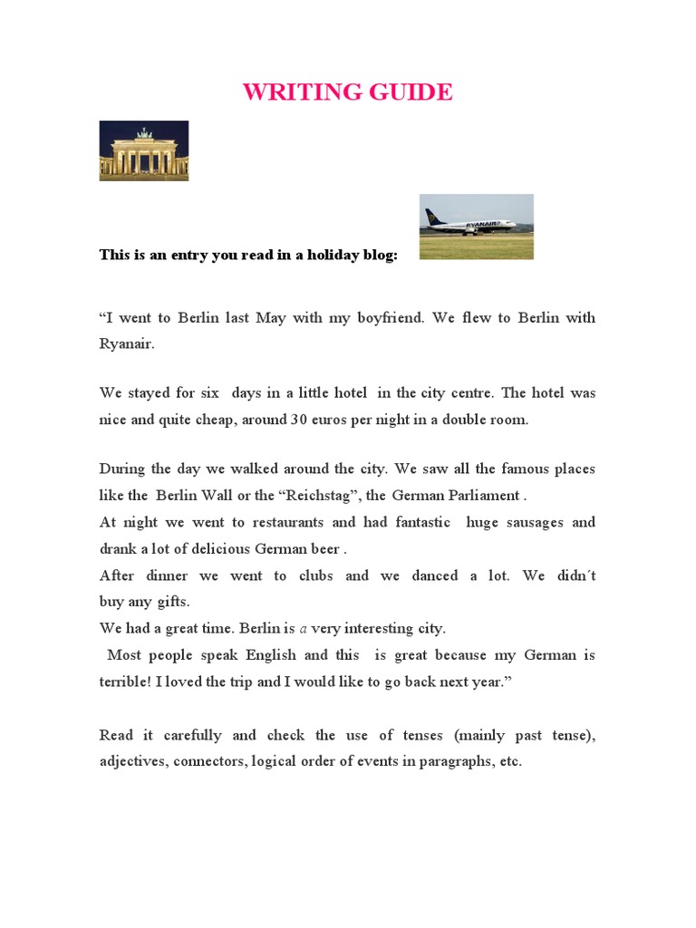 Writing Guide: This Is An Entry You Read in A Holiday Blog | PDF ...