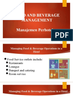 Food and Beverage Management Manajemen Perhotelan