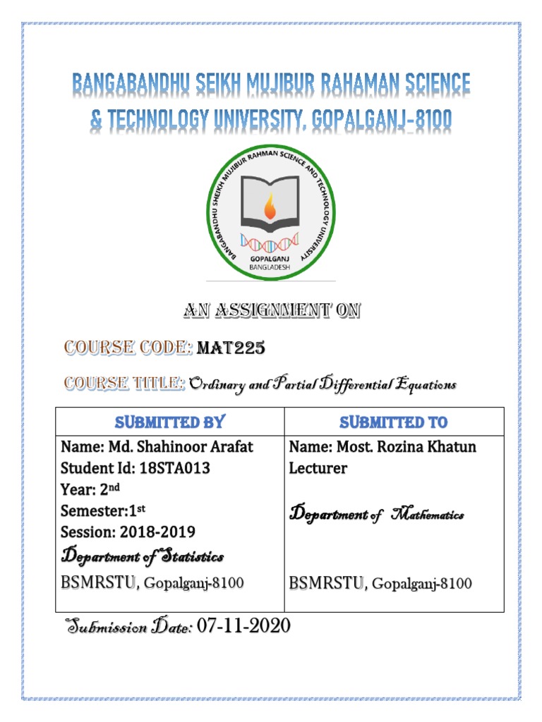 Mat225 Pdf Differential Equations Partial Differential Equation