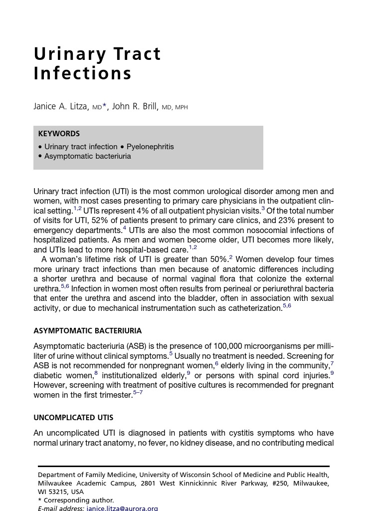 UTI Urinary Tract Infection Urinary Incontinence