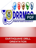 Earthquake Drill Orientation