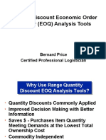 Quantity Discount Economic Order Quantity (EOQ) Analysis Tools