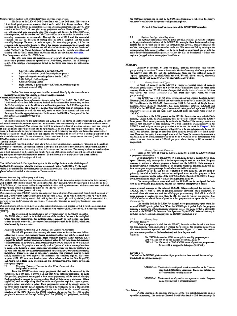 Chapter 2introduction To The C2xx DSP Core and Code Generation | PDF ...