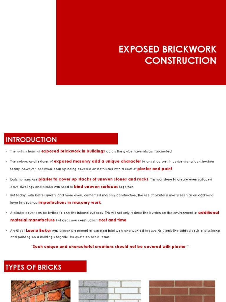 Exposed Brickwork: Construction Insights | PDF | Brick | Masonry