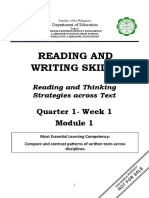 Reading and Writing Skills: Quarter 1-Week 1