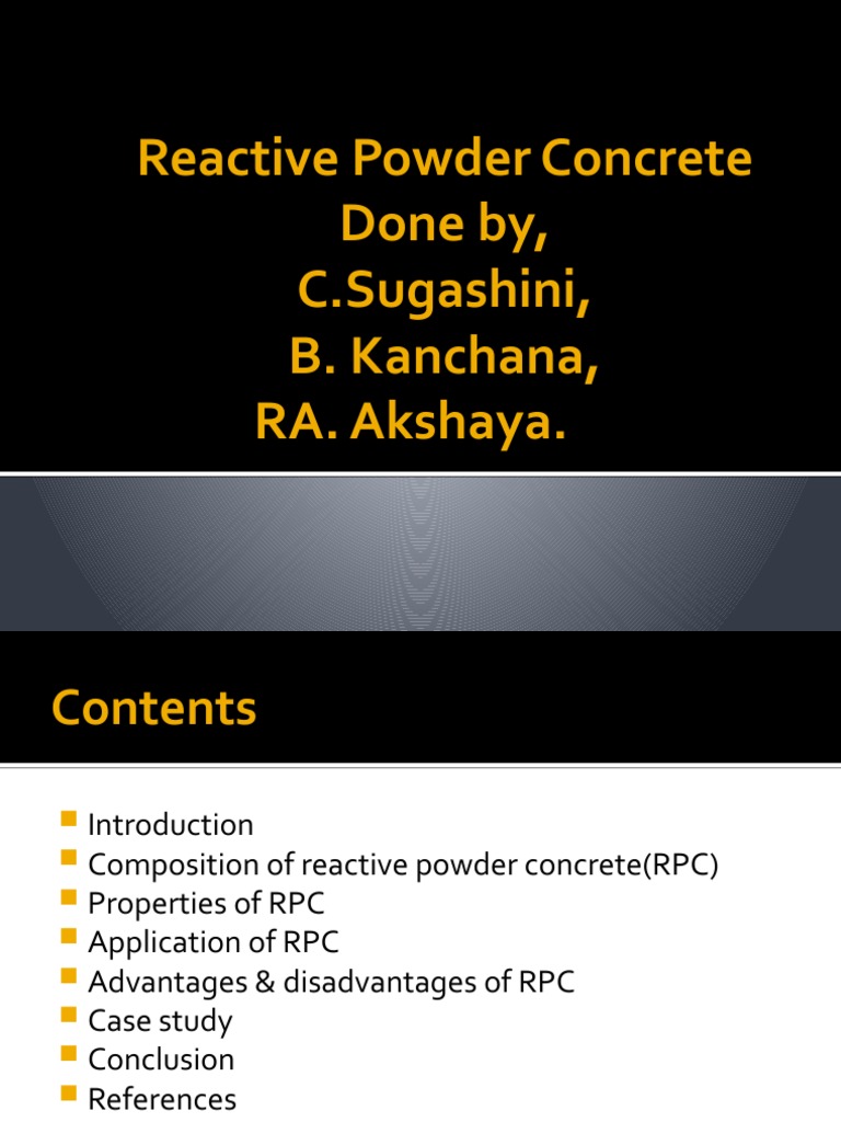Reactive Powder Concrete Overview | PDF | Fibers | Strength Of Materials