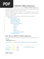 SQL Server CREATE TABLE Statement