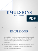 Emulsions: by Ali K. Alobaidy