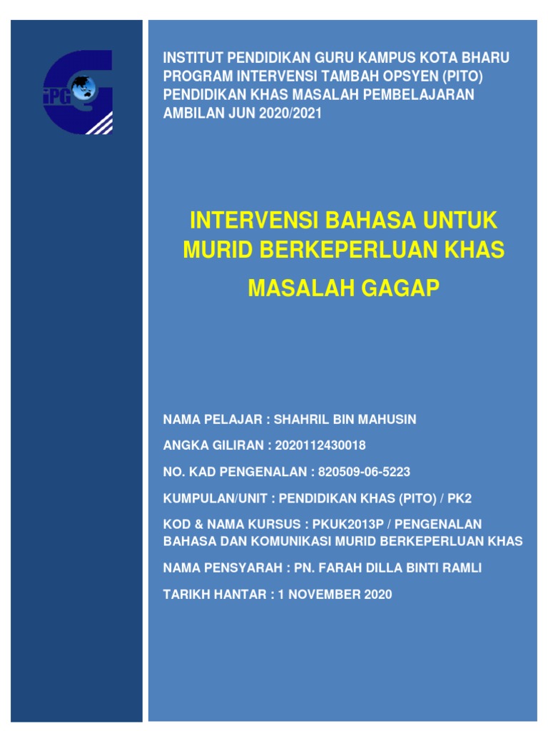 Intervensi Bahasa Murid Gagap Pdf