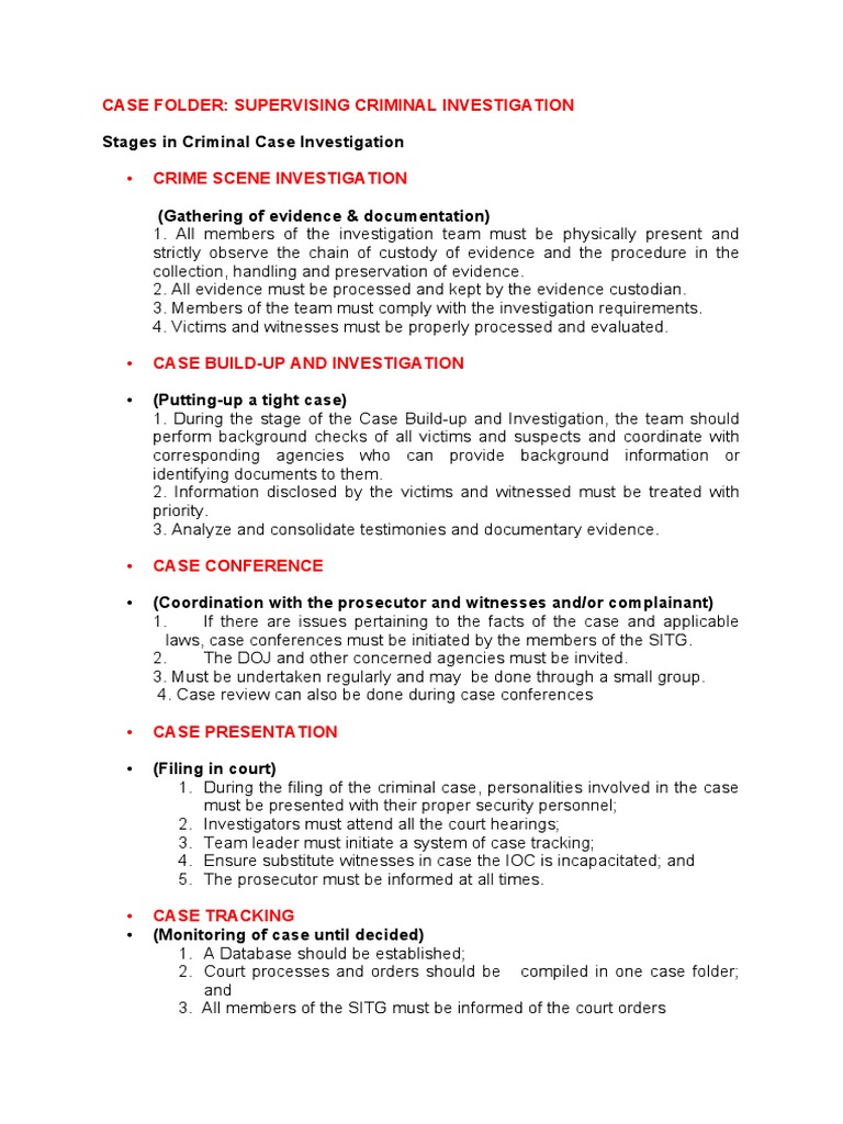 PNP Case Investigation Plan Overview | PDF | Prosecutor | Evidence