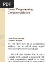 Linear Programming: Computer Solution