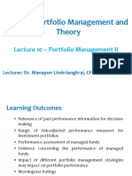 Lecture 10 - Portfolio Management II