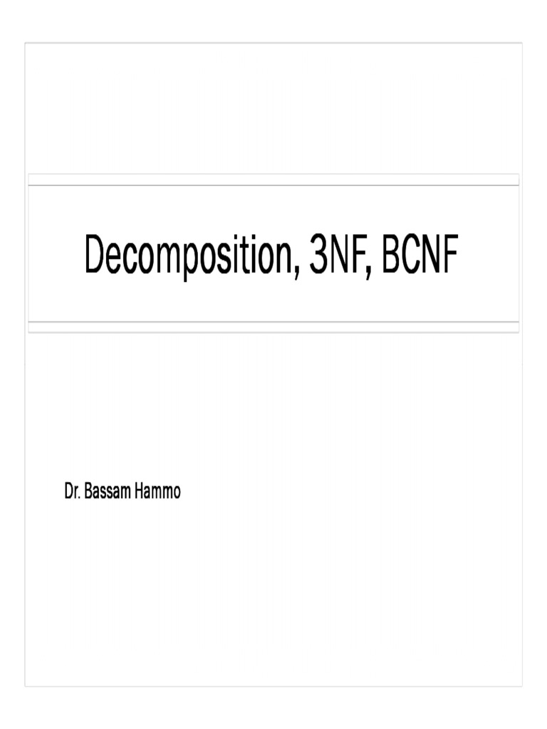 Decomposition and Normal Forms Explained | PDF | Scientific Modeling ...