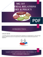 MG 315: Industrial Relations Theory & Policy