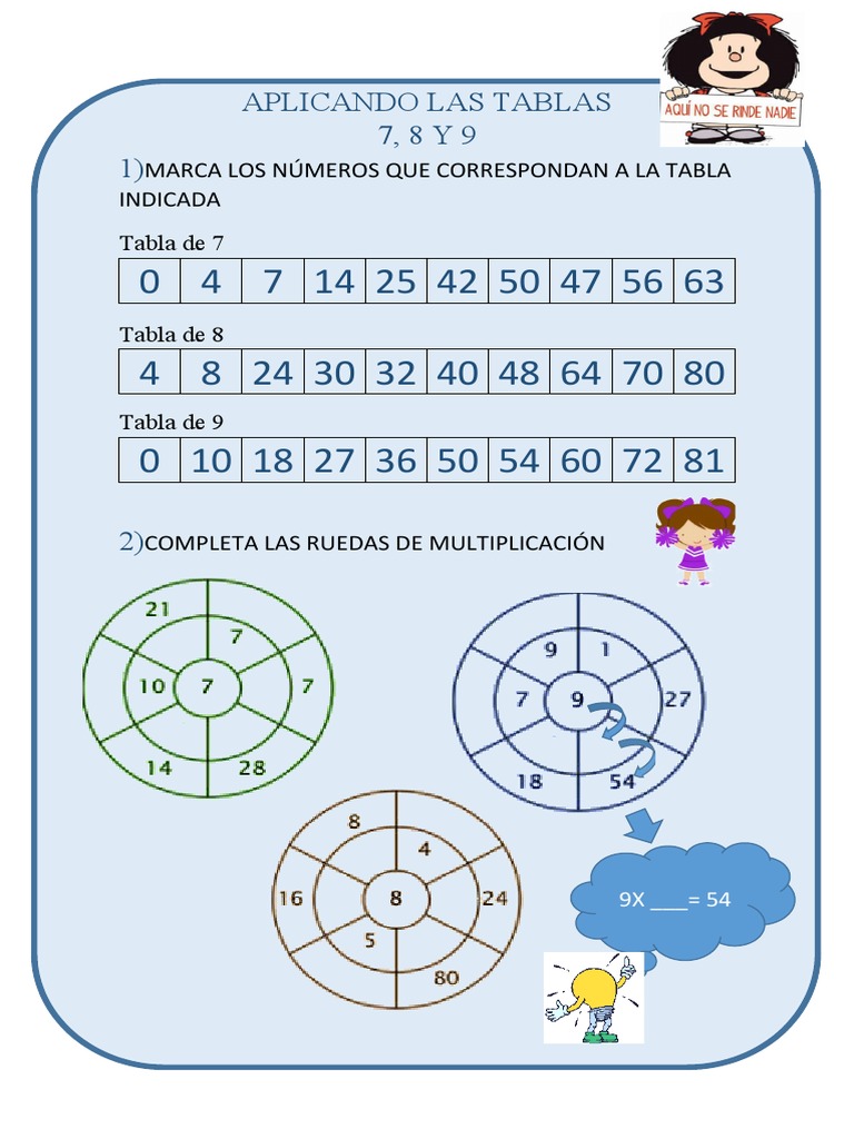 Tabla Del 8 Completa APLICANDO LAS TABLAS 7, 8 y 9 | PDF