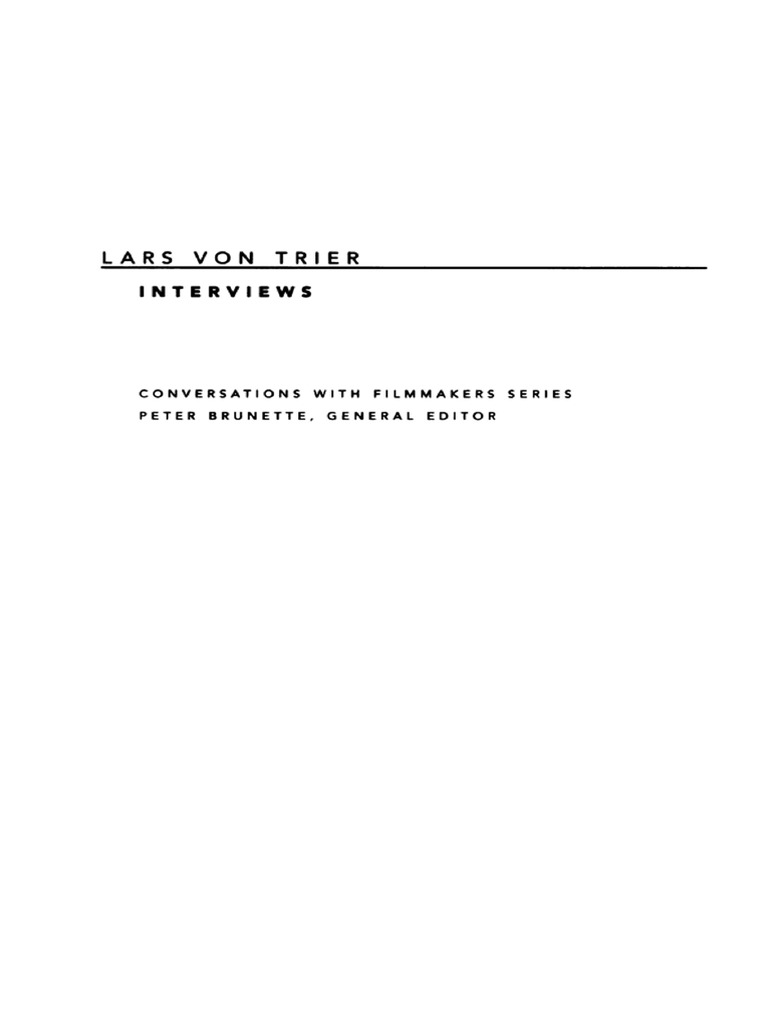 Lars Von Trier Interviews Ocr PDF PDF Cinema image