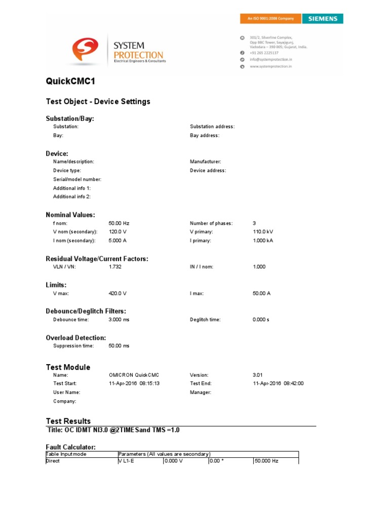 Device Settings and Test Results Summary | PDF | Parameter (Computer ...