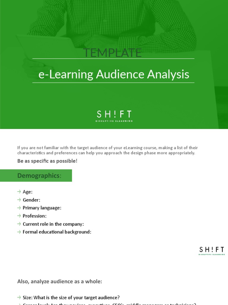 Template: E-Learning Audience Analysis | PDF | Target Audience | Learning