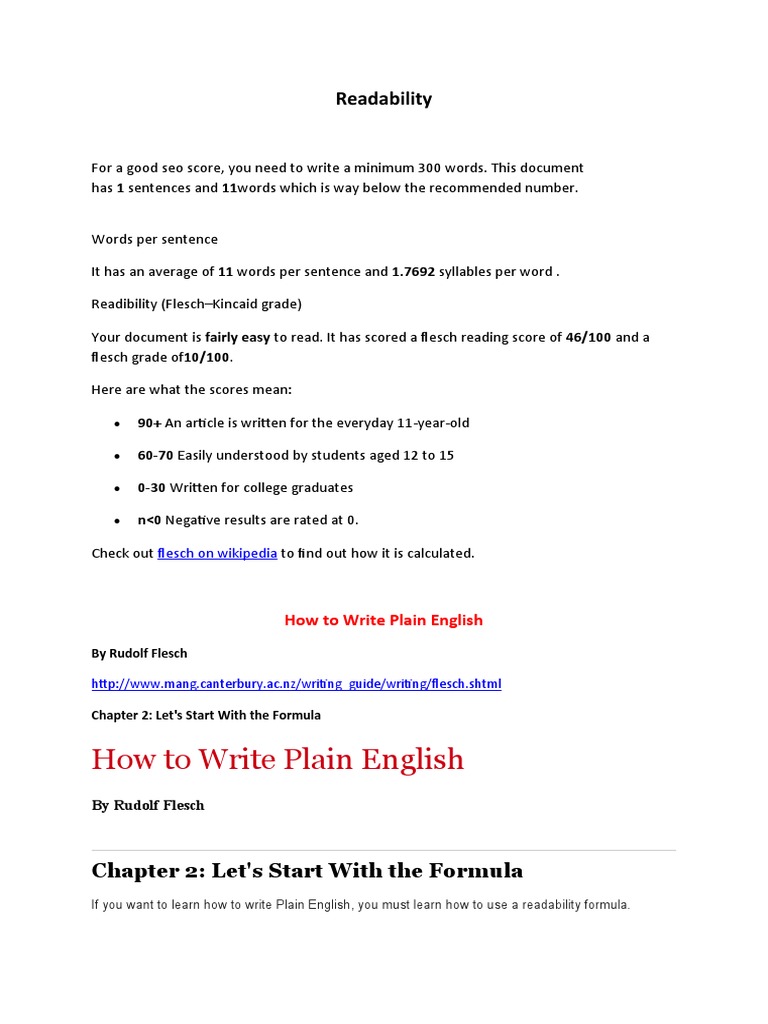 Readability  PDF  Writing  Human Communication