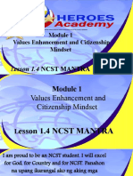 Values Enhancement and Citizenship Mindset: Esson 1.4 NCST MANTRA