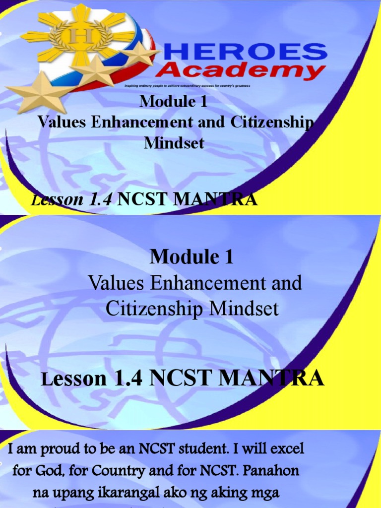 NCST Mantra: Values and Citizenship | PDF | Wellness