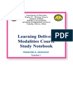 Learning Delivery Modalities Course Study Notebook: Francine B. Gervacio