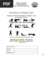 Physical Fitness Test: Module in Physical Education & Health - G12