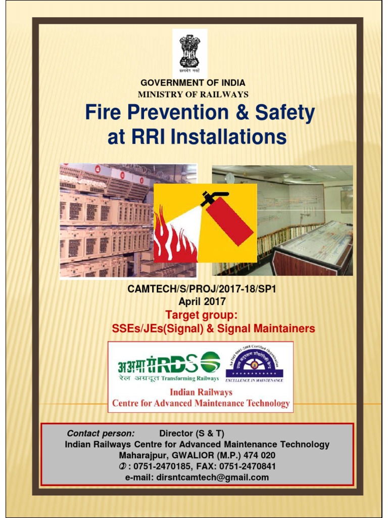 Pamphlet On Fire Prevention & Safety at RRI Installation