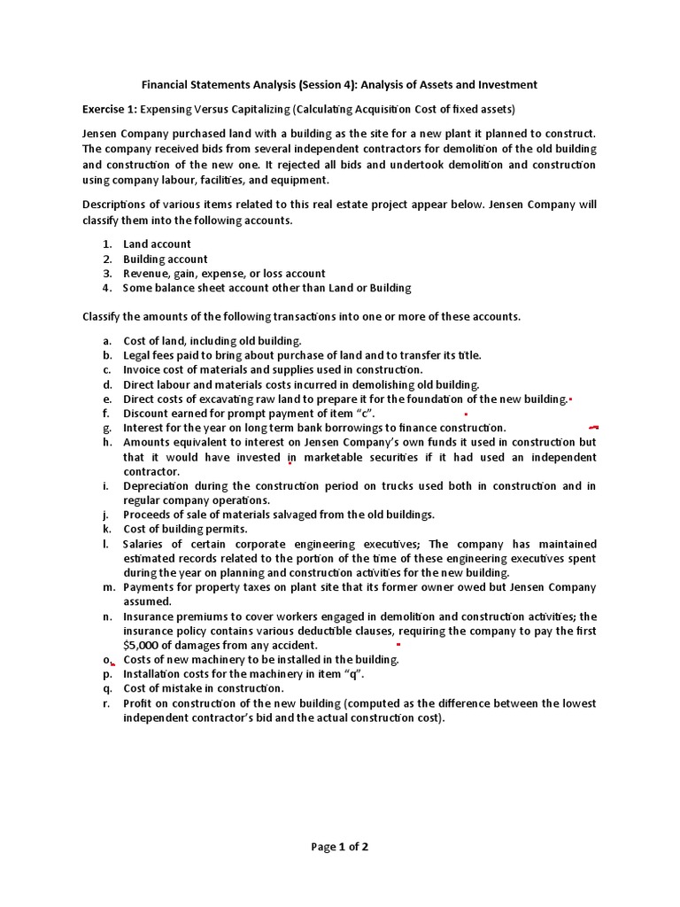 Asset Analysis and Capitalization Guide | PDF | Cost | Depreciation