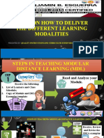 Steps On How To Deliver The Different Learning Modalities: Quality Instructions and Curriculum Supervision