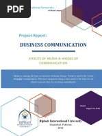 Effects of Media Modes of Communication Final Report