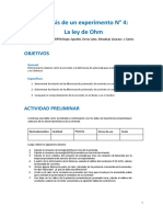 Análisis de Un Experimento N 4 - Ley de Ohm PDF