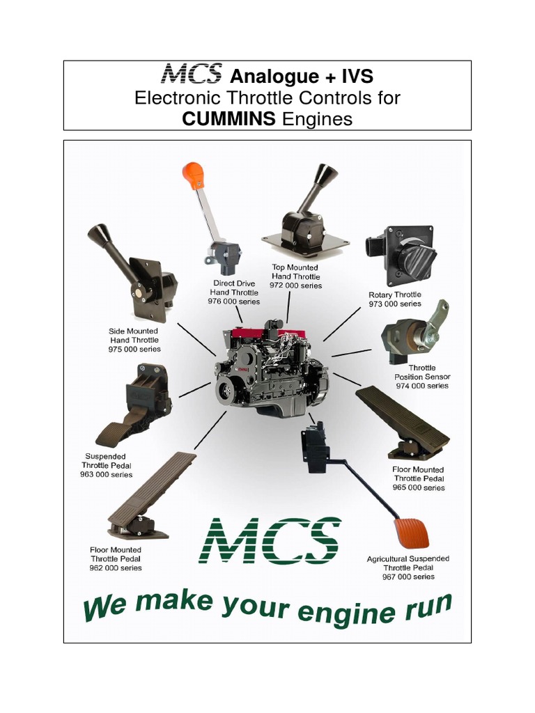 Analogue + IVS Electronic Throttle Controls For CUMMINS Engines PDF Throttle Switch