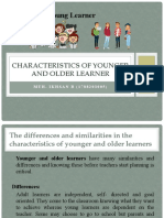 Characteristics of younger and older learner